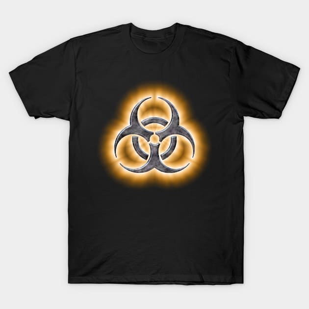 Nuclear Orange Biohazard T-Shirt by Veraukoion